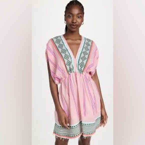 Lemlem Dresses & Skirts - SOLD OUT Lemlem Rosa Pink Embroidered Resort Coverup Dress NWT S